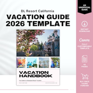 DL California 2026 Theme Park Client Guide | Travel Agent Canva Template