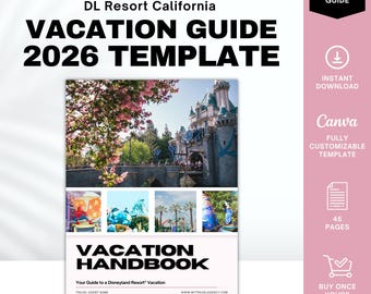 DL California 2026 Theme Park Client Guide | Travel Agent Canva Template