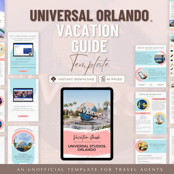 Universal Orlando Park Guides for Clients 2023, Travel Agent Template