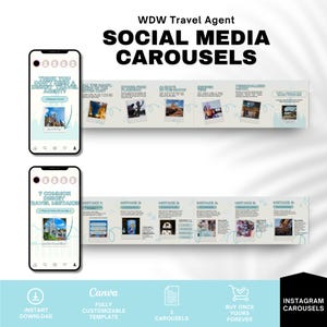 Travel Agent Carousel Templates: Travel Agent Social Media (Canva Editable)