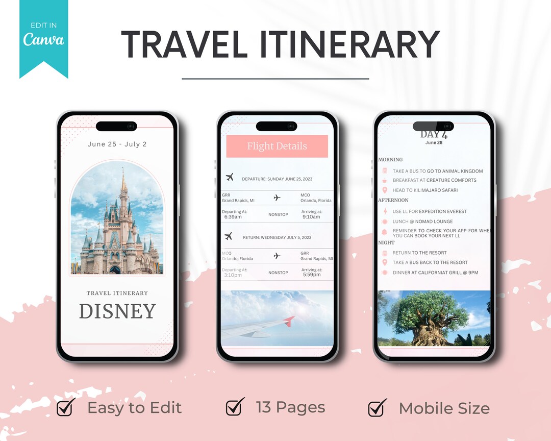 travel-itinerary-diy-travel-itinerary-etsy-canada