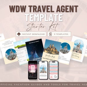 WDW Travel Agent Starter Kit, Unofficial WDW Template, Theme Park Vacation Planner, Travel Agent Template Canva