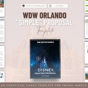 Simple WDW Travel Agent Proposal Template, Travel Agent Itinerary Template