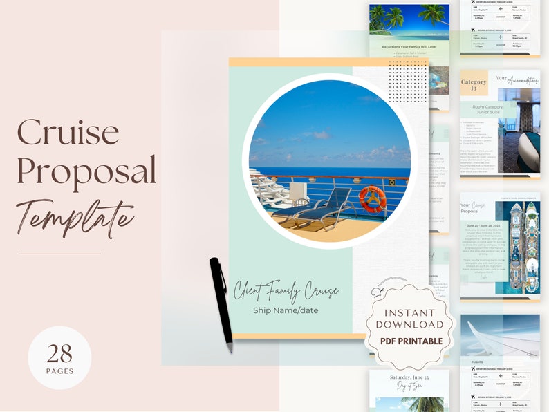 Travel Agent Cruise Proposal Template Cruise Itinerary Etsy