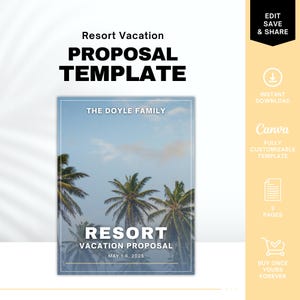Simple All-Inclusive Resort Proposal Template, Travel Agent Proposal Template