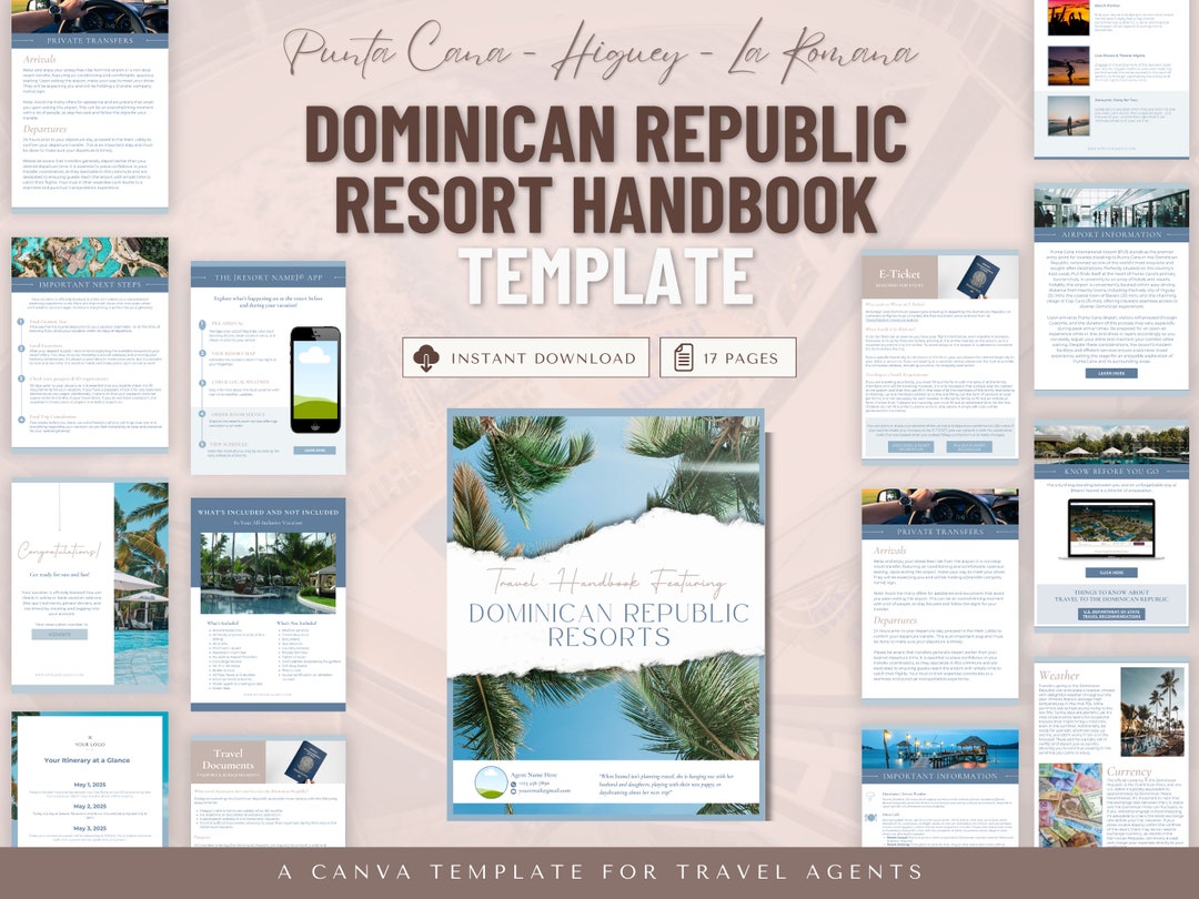 Dominican Republic Resort Handbook Template, Travel Agent Template ...