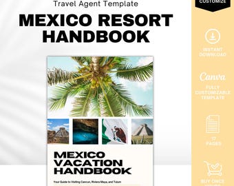 Mexico Resort Handbook Template, Travel Agent Template, Resort Guide