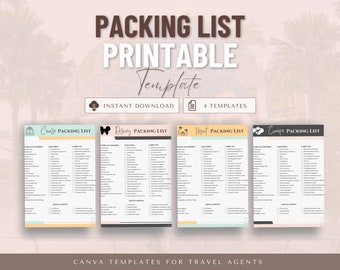 Vacation Packing List, Travel Agent Template