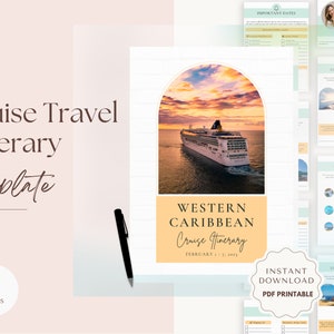 Cruise Vacation Itinerary Template, Travel Itinerary Template