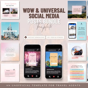 Travel Agent Instagram Posts, New WDW and Universal BUNDLE, Travel Agent social media