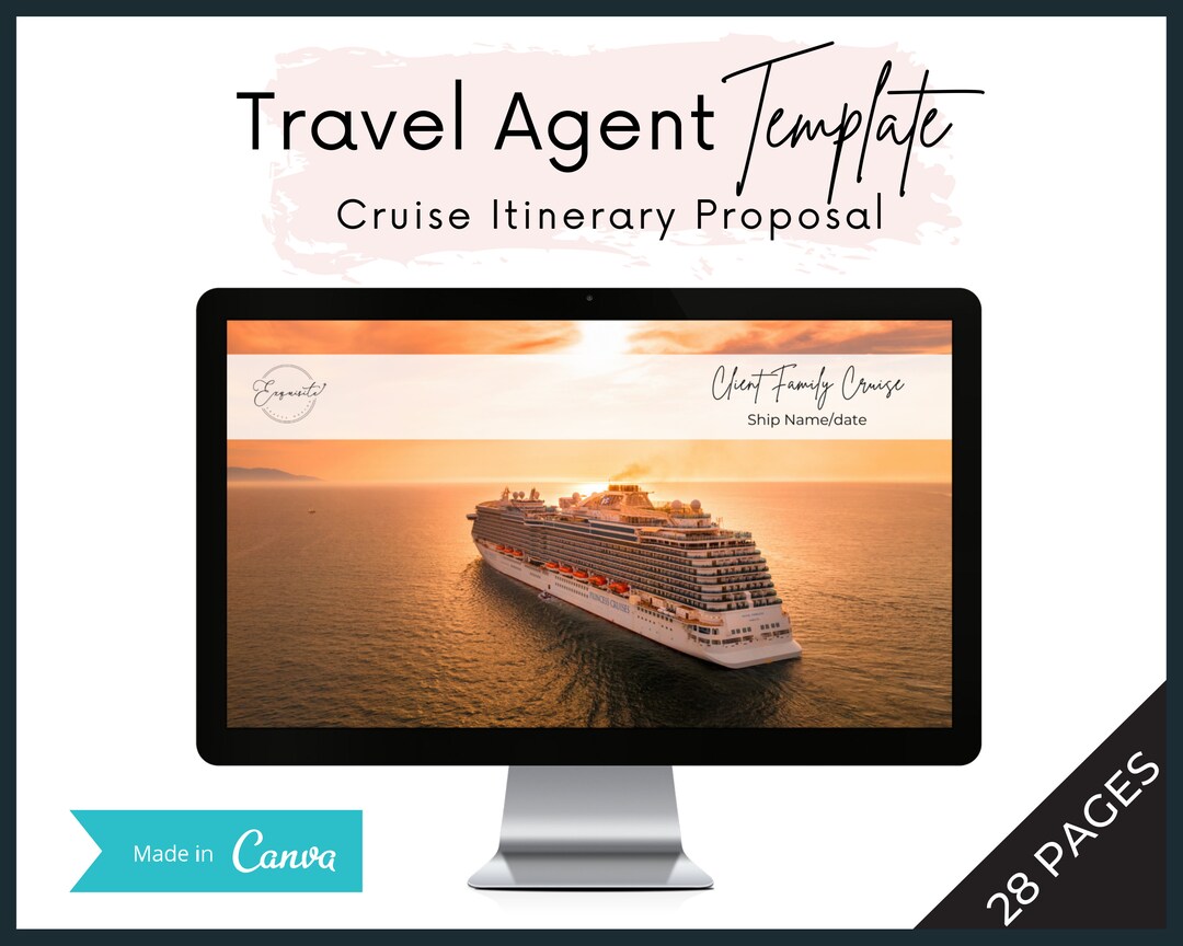 Travel Agent Cruise Proposal Template, Cruise Itinerary Template Etsy