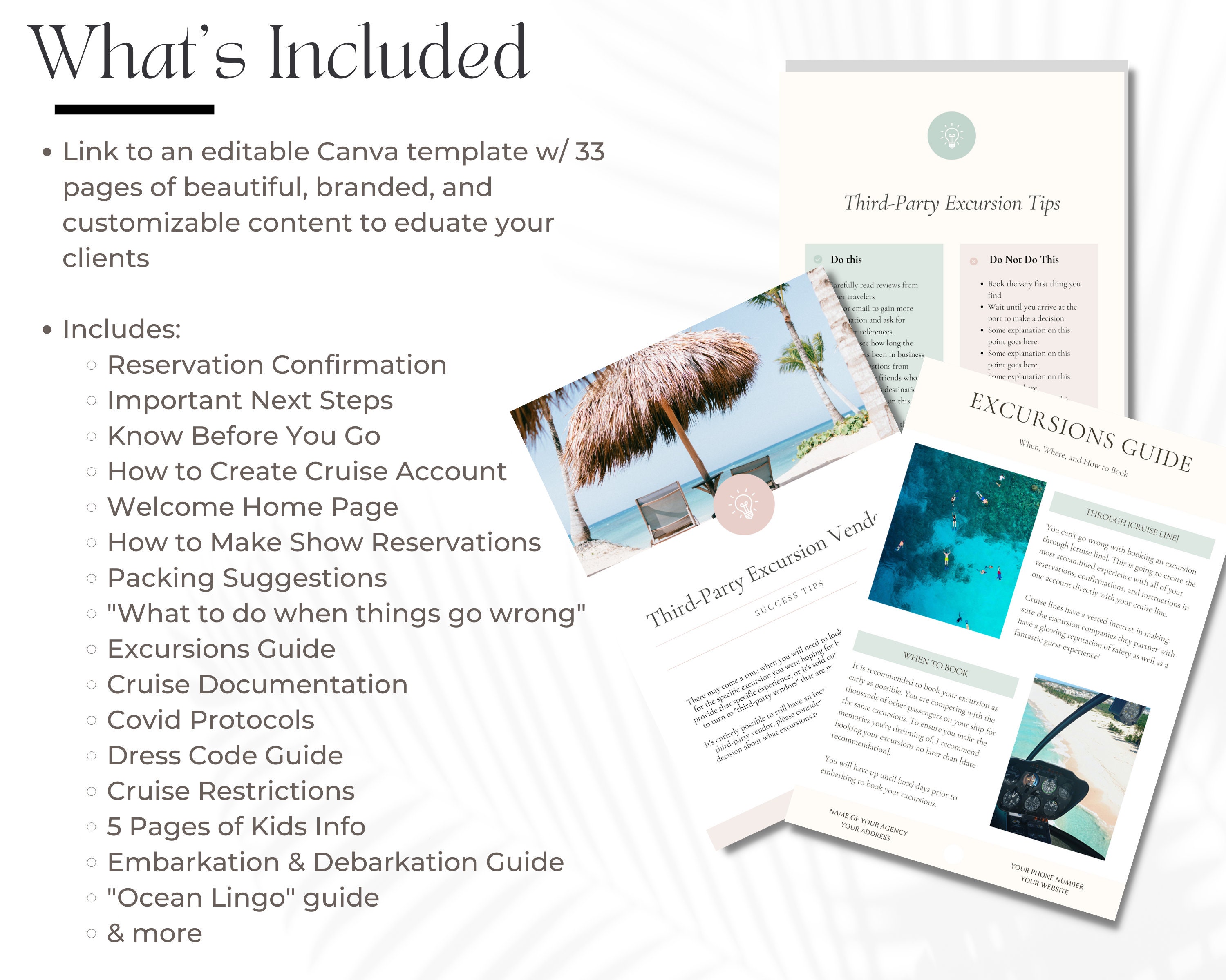 Travel Agent Cruise Planner & Handbook Travel Agent Template Etsy