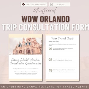 WDW Client Questionnaire, Travel Agent Forms