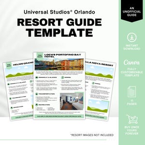 Universal Resort Guide, Travel Agent Template