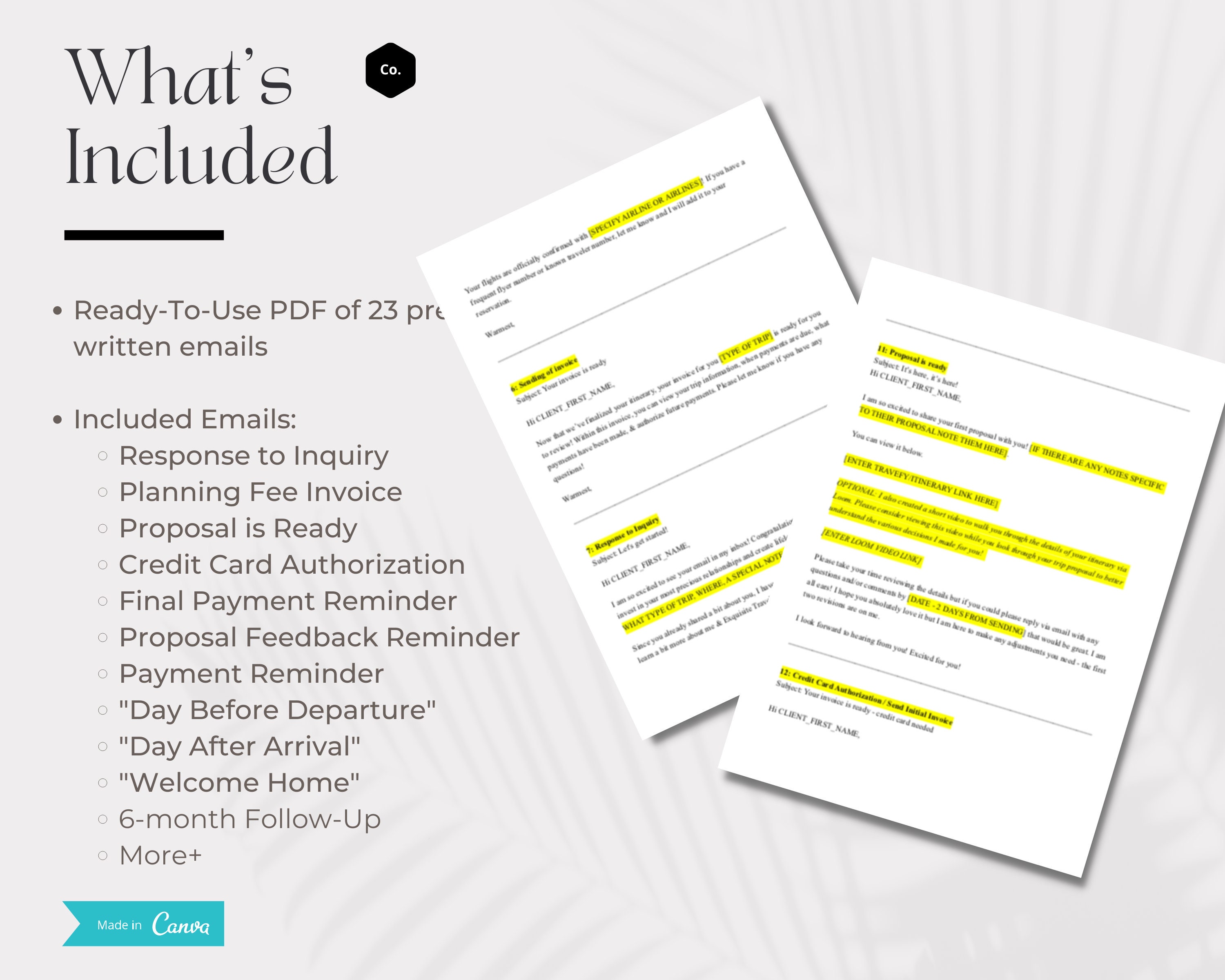 Travel Agent Email Templates Travel Agent Printable Etsy