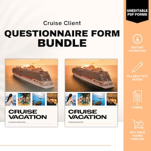 Cruise Vacation Form Bundle, Travel Agent Forms