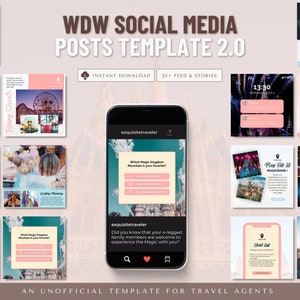 WDW Travel Agent Social Media Posts, Travel Agent Stories, Travel Agent Template