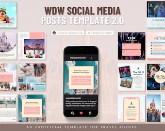 WDW Travel Agent Social Media Posts, Travel Agent Stories, Travel Agent Template