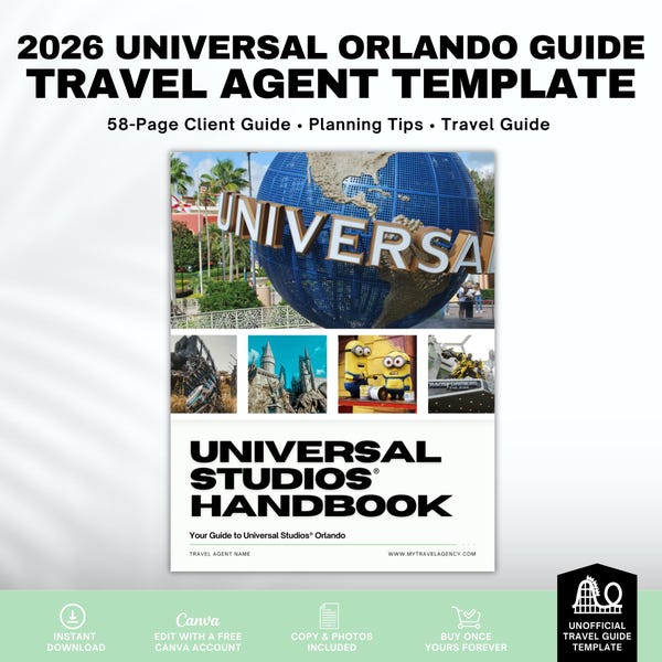 Guía del parque Universal Orlando 2026, plantilla para agentes de viajes