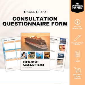 Cruise Consultation Questionnaire, Travel Agent Forms