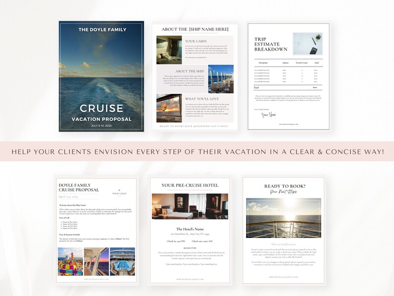 Cruise Proposal Template, Travel Agent Proposal Template Etsy