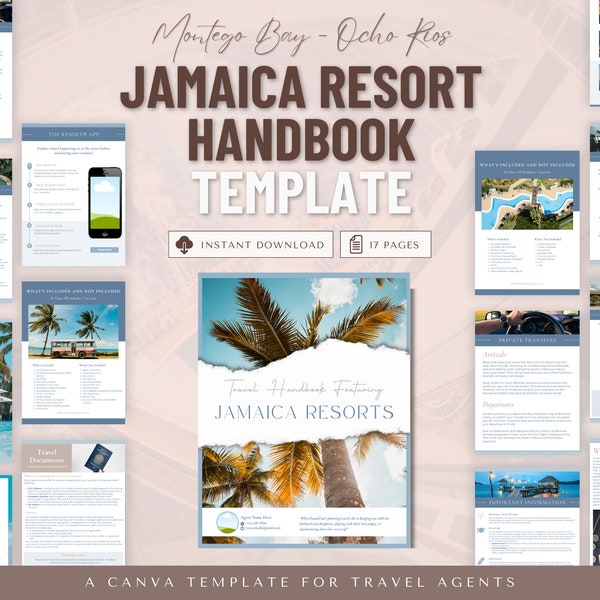 Jamaica Resort Handbook Template, Travel Agent Template, Resort Guide