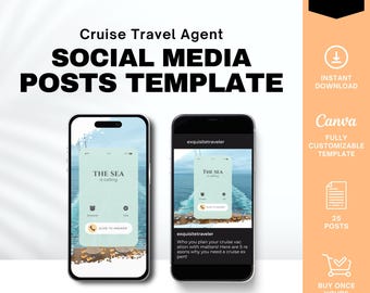 Cruise Social Media Posts, Travel Agent Stories, Travel Agent Template