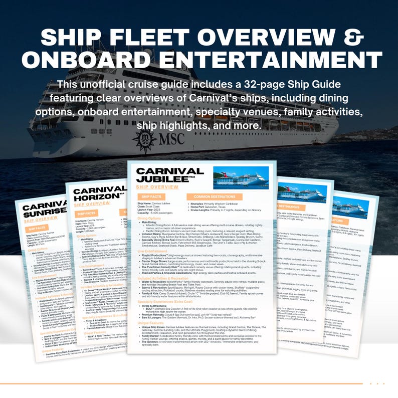 Carnival Cruise Ship Guide, Travel Agent Template - Etsy