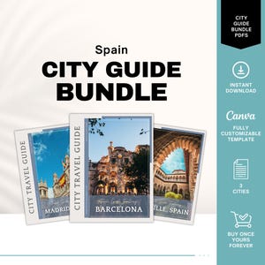 Spanien City Guide Bundle, Reisebüro Template, Spanien Travel Guides