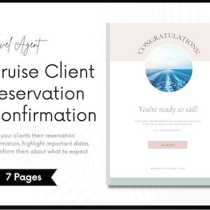 Cruise Client Reservation Confirmation, Travel Agent Forms