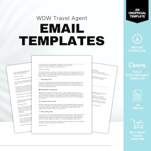 Theme Park Travel Agent Email Templates, Travel Agent Templates