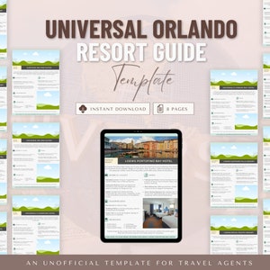 Universal Resort Guide, Travel Agent Template