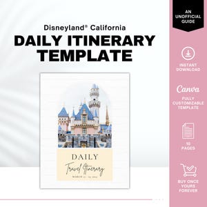 California Vacation Daily Itinerary Template, Travel Itinerary Template