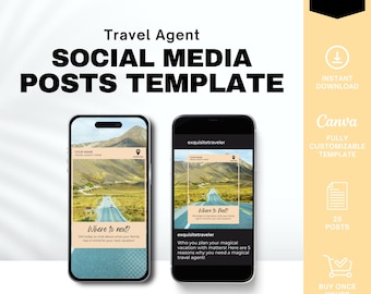 Travel Agent Social Media Posts, Travel Agent Stories, Travel Agent Template