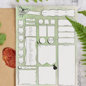 Green Moth D&D Character Sheet – Printable PDF for 5e Players