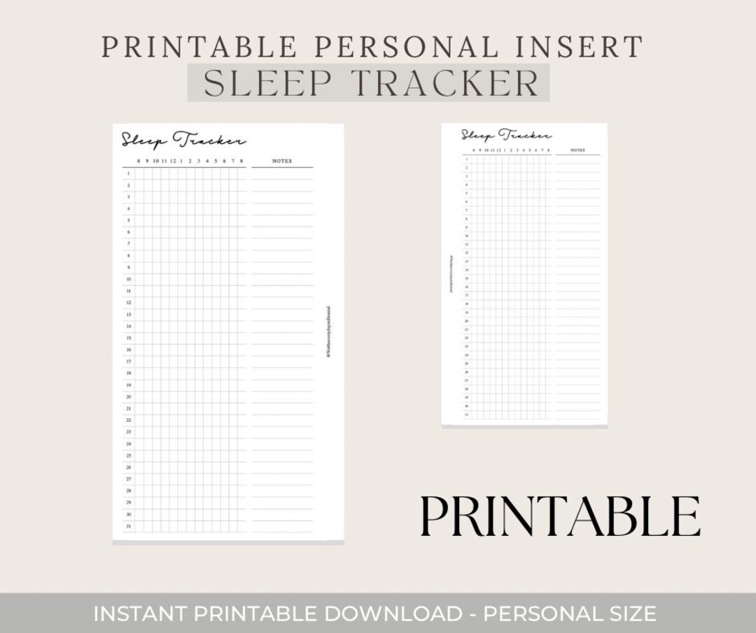Sleep Tracker Personal Planner Printable Inserts - Etsy