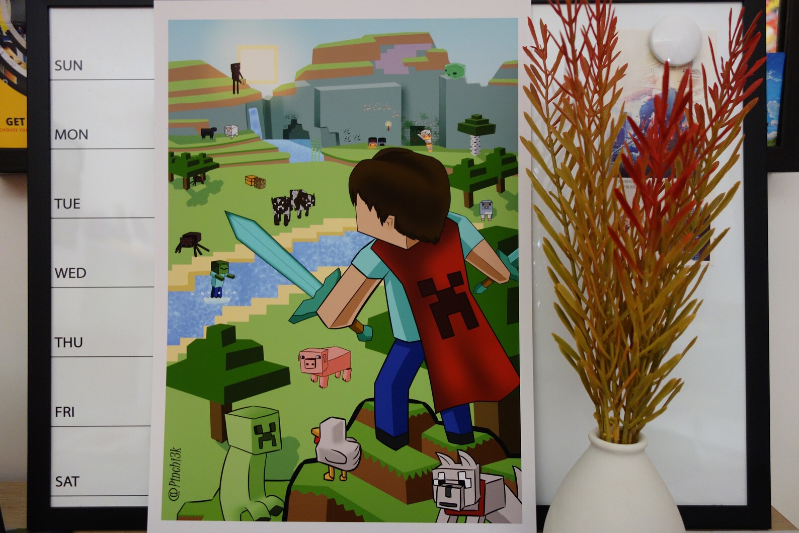 Minecraft Original Art Print /A4 A5 - Etsy