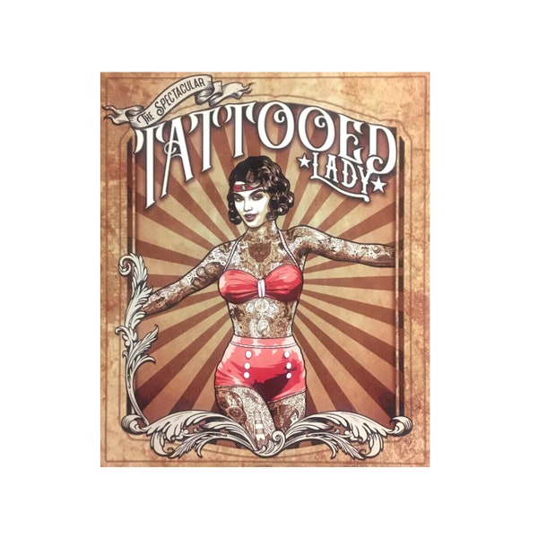 Tattoo Lady Poster. Circus Tattoo Lady. Tattoo Lady Print. Tattoo Circus Lady. Tattoo Wall Art. Tattoo Decor. Tattoo Lady. Tattoo Art Print.