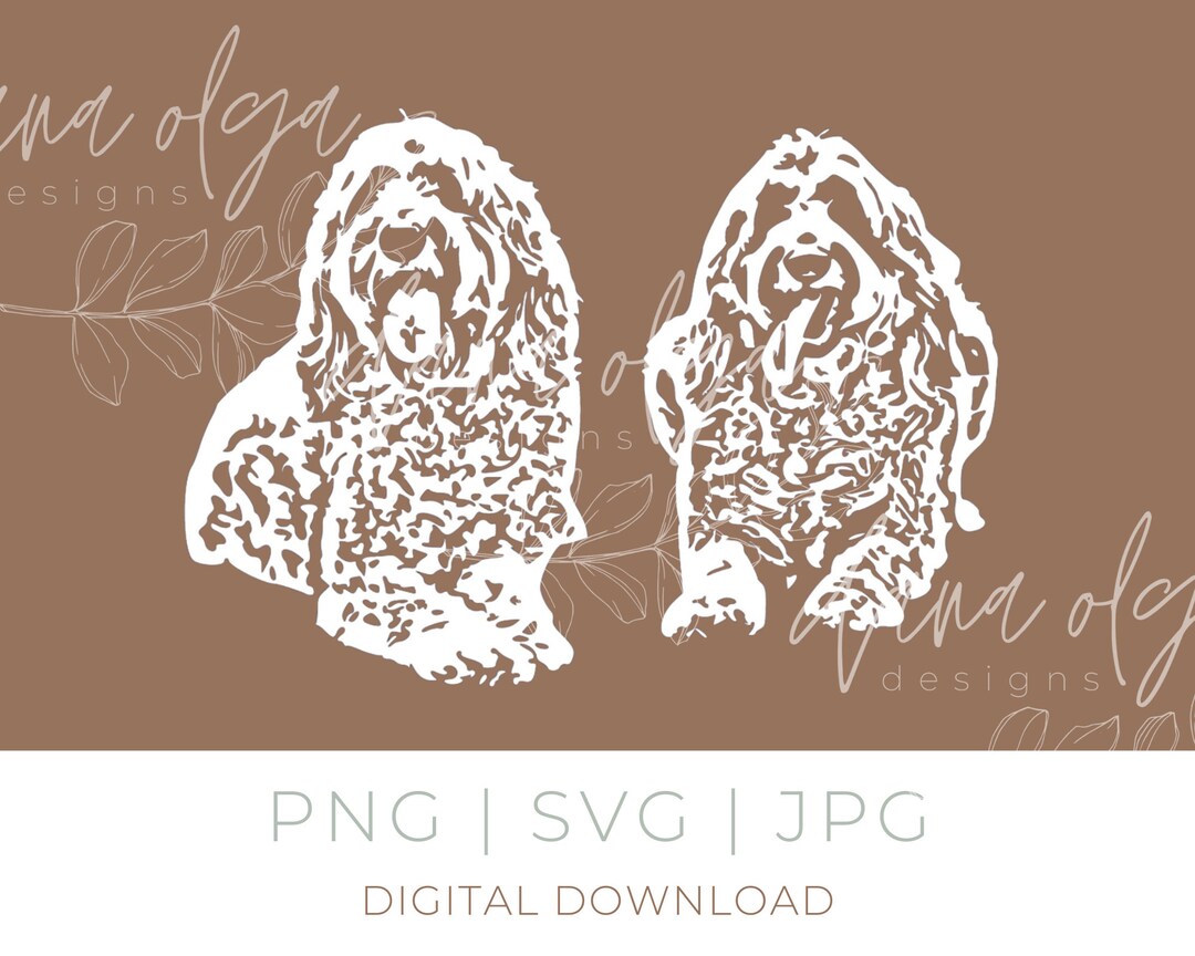 Golden Doodle Two Dogs Inverse SVG, PNG, JPG Design File Digital ...