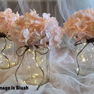 Sets of Lighted Mason Jar Centerpieces, Wedding Centerpieces, Event Centerpieces, Mason jars with lights, Wedding Décor, Farmhouse Wedding