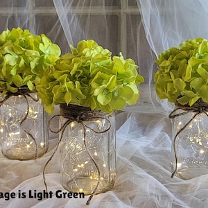 Sets of Lighted Mason Jar Centerpieces, Wedding Centerpieces, Event Centerpieces, Mason jars with lights, Wedding Décor, Farmhouse Wedding