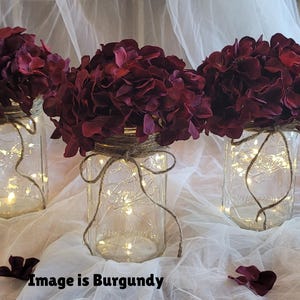 Sets of Lighted Mason Jar Centerpieces, Wedding Centerpieces, Event Centerpieces, Mason jars with lights, Wedding Décor, Farmhouse Wedding