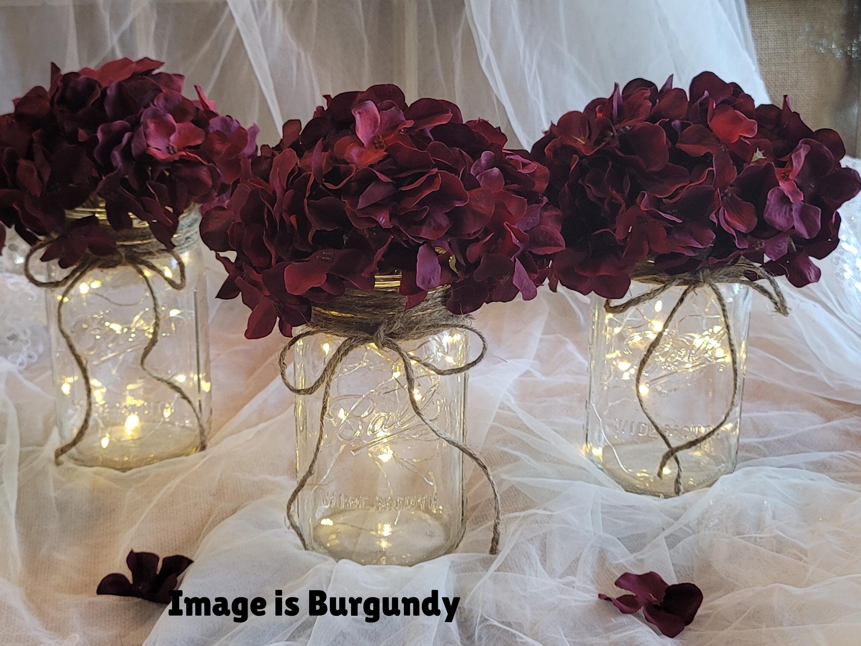 Sets of Lighted Mason Jar Centerpieces