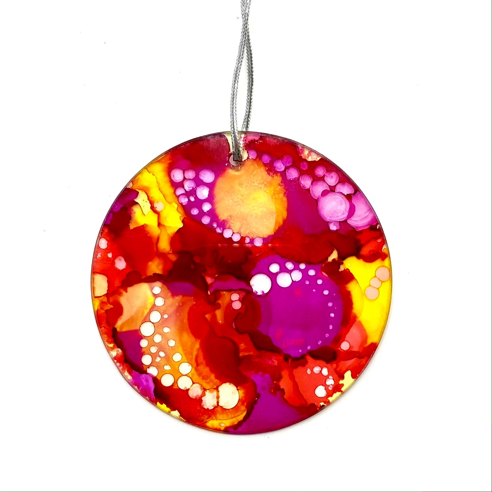 Handmade Glass Christmas Ornaments with Alcohol Inks Colorful Etsy