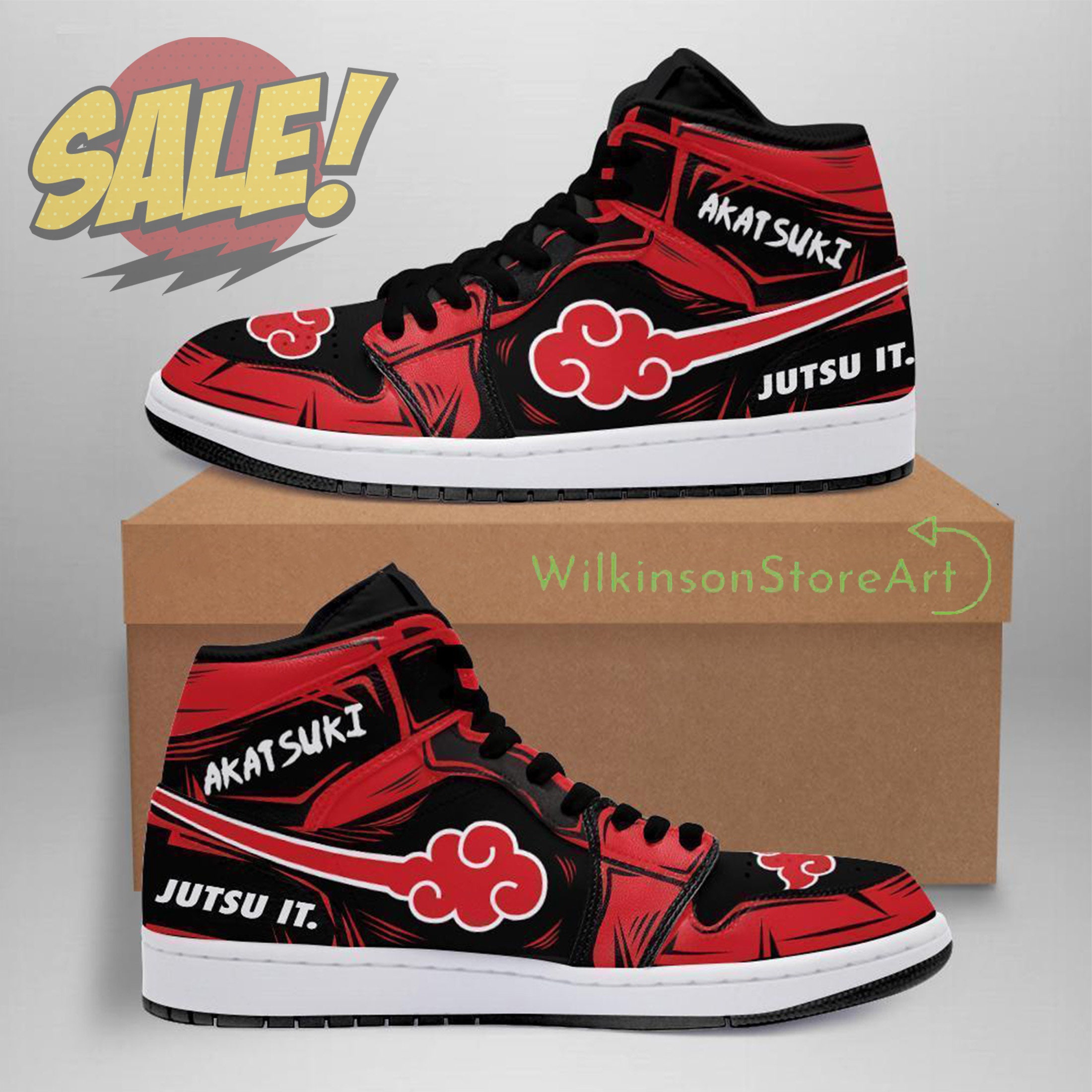 Custom Anime Shoes Red Cloud Jordan 1 Japanese Anime Jordan Etsy