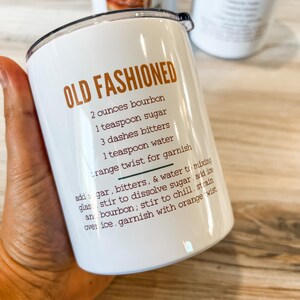 Lowball Tumbler featuring Old Fashioned drink picture and recipe