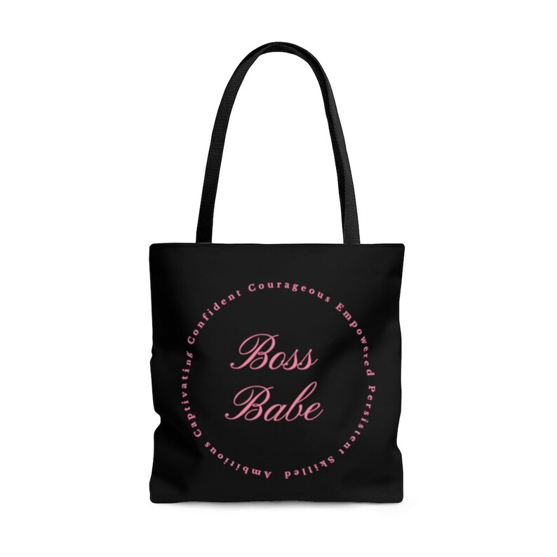 Boss Babe AOP Tote Bag Boss Babe Purse Pink and Black | Etsy
