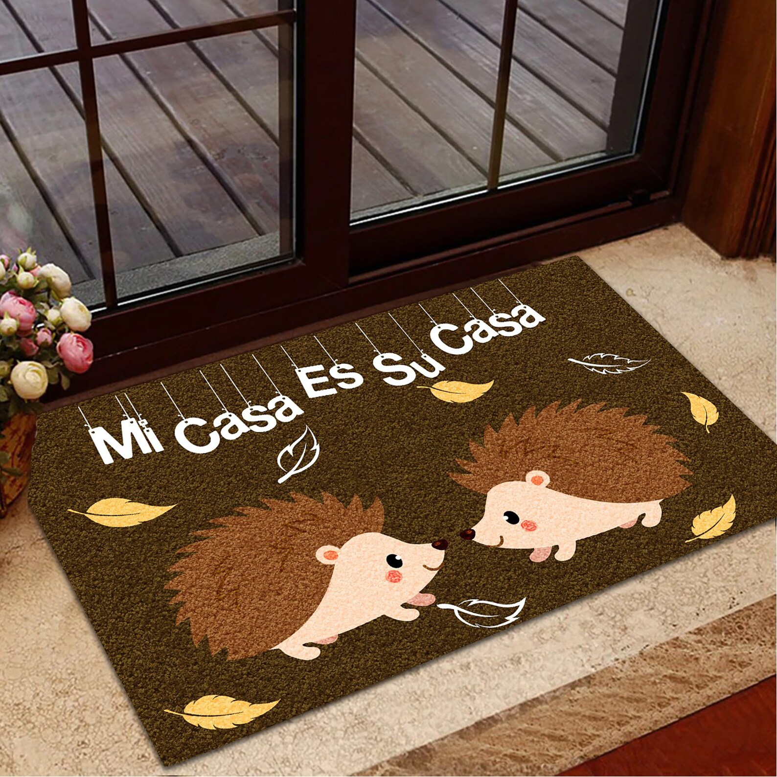 Mi Casa Es Su Casa Doormat Couple Hedgehog Home Mat Etsy