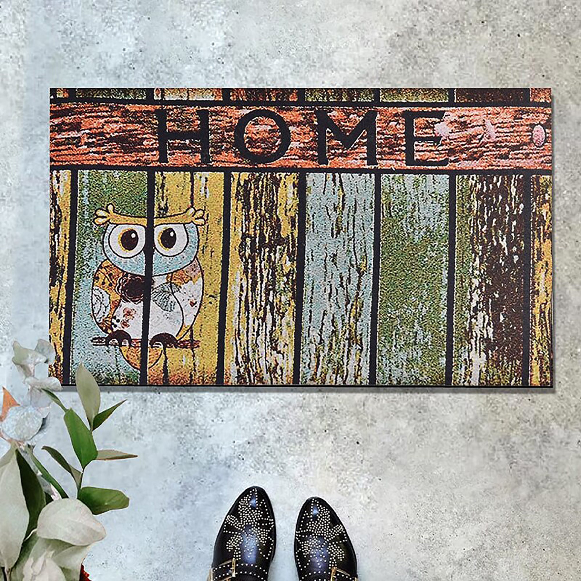 Home With Owl Doormat Cute Owl Lover Doormat Owl Etsy