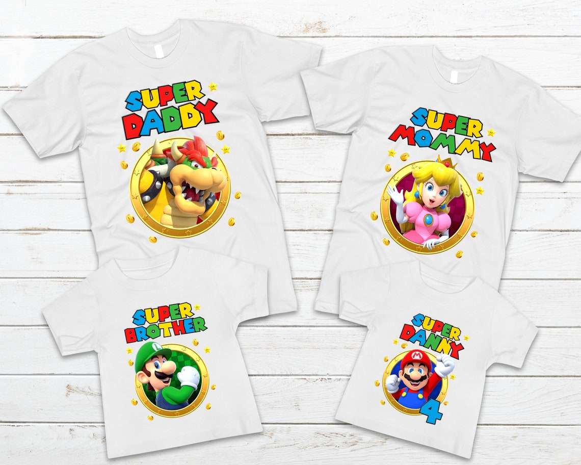 Hot Super mario Birthday Shirt Super Mario family birthday Etsy